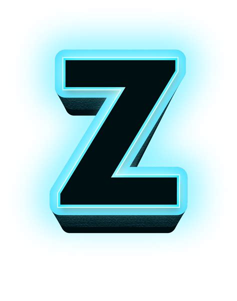Neon blue letter Z 22980378 PNG