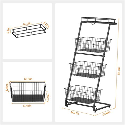 Buy Auledio 4-Tier Fruit Vegetables Basket Bowl Storage Holder With ...