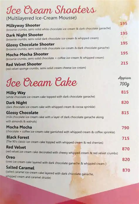 Menu at TIB - The Ice-Cream Bakery, Navi Mumbai, G8 & G9