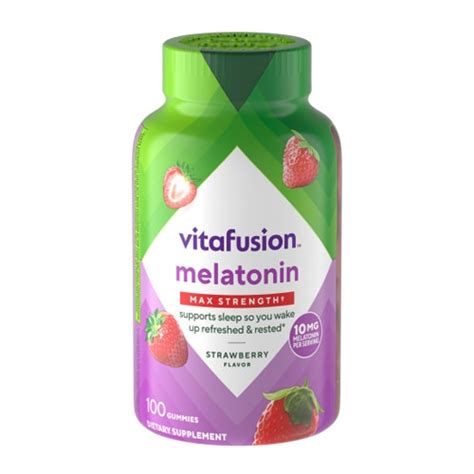 Vitafusion Melatonin Max Strength Natural Strawberry -- 10 mg - 100 ...