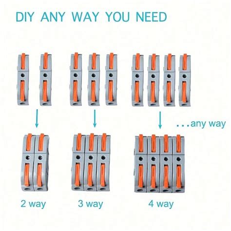 20/50 Pcs Quick Connecting Push-In Wire Connector, For 28-12 AWG Wiring ...