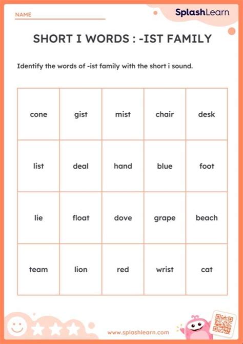 Identify the Short I Words: -ist Family - Worksheet