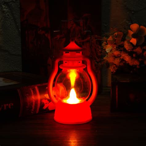 Kuber LED Lantern Lamp Battery Operated Flameless Yellow Light Black ...
