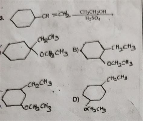 reaction with CH3CH2OH and H2SO4 - Brainly.in