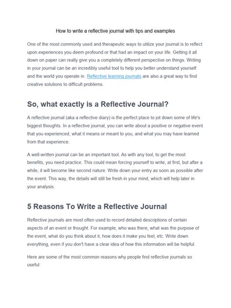 Image result for How to Write Reflective Journal