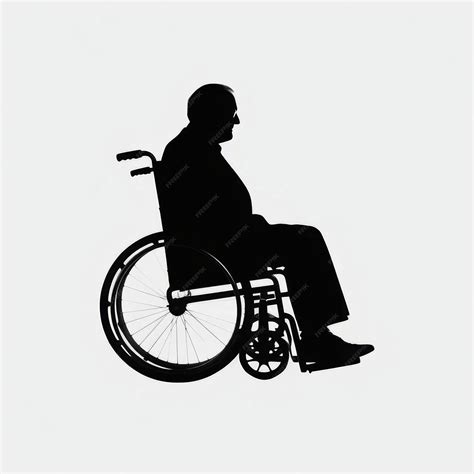 Premium AI Image | elderly person in a wheelchair silhouette png white