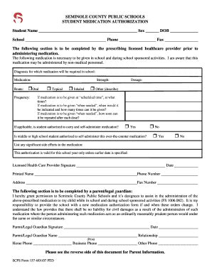 MEDICATION AUTHORIZATION FORM - Seminole County Schools - Scps K12 Fl ...