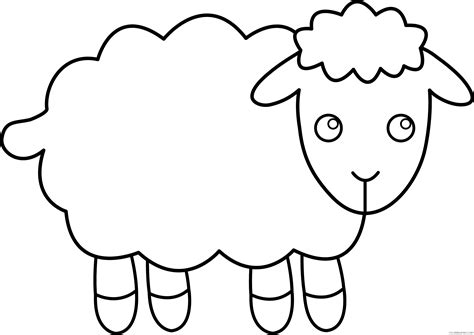 Sheep Outline Coloring Pages black sheep bfree Printable Coloring4free ...