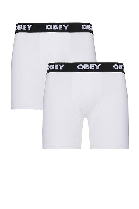 Obey Established Works 2 Pack Boxer Briefs in White | REVOLVE