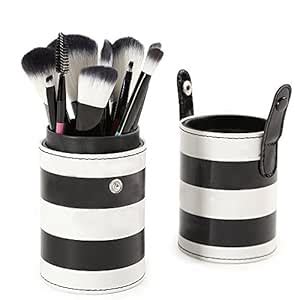 Zureni 10 Pcs Makeup Brush Kit with Round Carry Bag for Professional ...