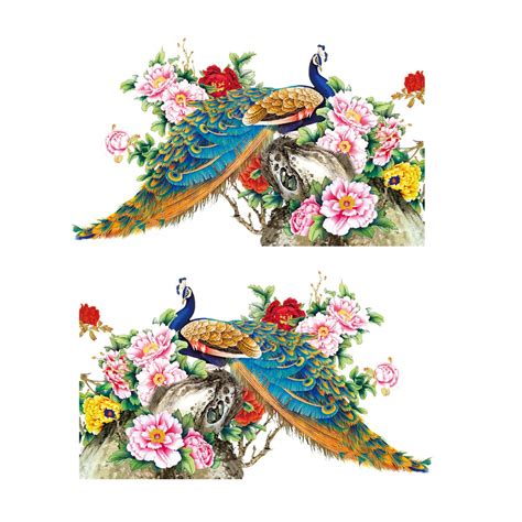 Buy Rangoli New Modern Art Two Aesthetic Beautiful Peacocks Large Wall ...