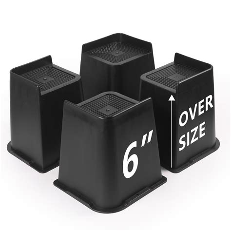 Sunifier Bed Risers 4 inch Heavy Duty 4 Pack, L Shape Funiture Risers ...