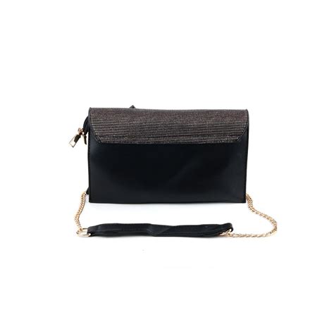 Buy Odette Black Shimmery Envelope Clutch Online