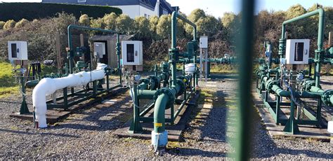 Iced natural gas pipe (the left one) because of pressure drop, meaning ...