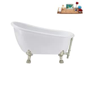 Streamline 53 in. Acrylic Clawfoot Non-Whirlpool Bathtub in Glossy ...
