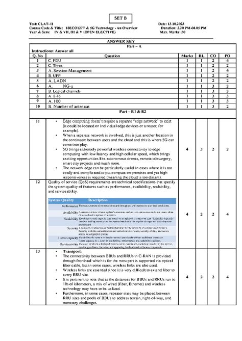 CT2 Answer Key SET B - Test: CLAT- II Date: 13. Course Code & Title ...
