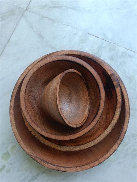 Buy DA DIVARTS Wooden Serving Bowl Sheesham Wood Handmade Kitchen Bowl ...