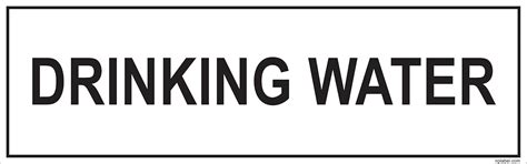 Drinking Water Name Label, Drinking Water Name Sticker Vinyl 300x100mm ...