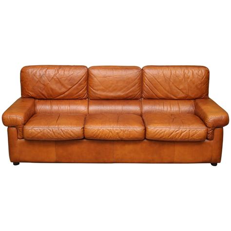 Italian Mid-Century Leather Sofa For Sale at 1stDibs | italian mid ...