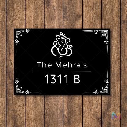 Lord Ganesha Name Plate | Devotional Name Plate for Home – Maags Designs