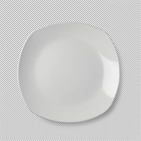 Empty plate isolated on alpha background top view | Premium PSD