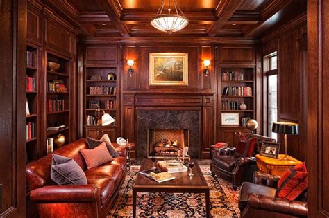 Traditional Home Library Design 的图像结果
