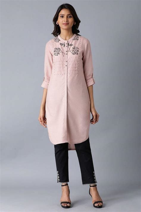 Buy Pink Straight kurta @ 1899 | W for woman – wforwoman