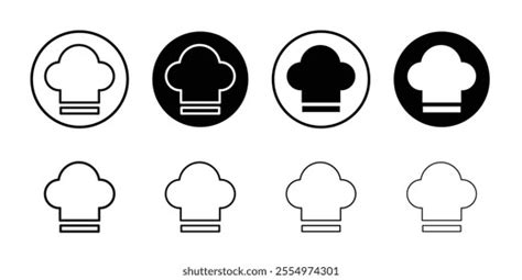 Chef Hat Icon Black White Outline Stock Vector (Royalty Free) 2554974301 | Shutterstock