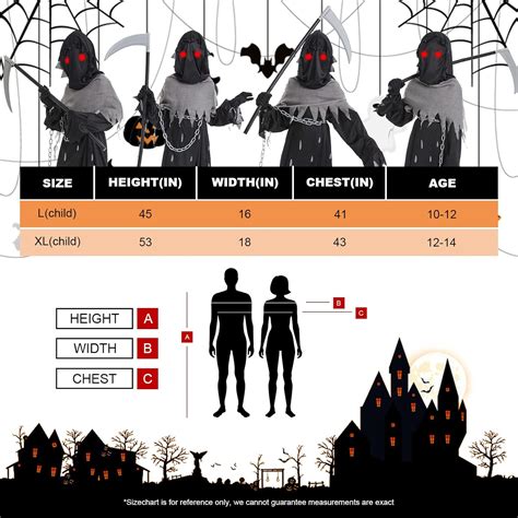 Buy Grim Reaper Halloween Costume for Kids, with Robe & Glowing Red ...