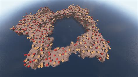 A small mushroom island that completely surrounds an ocean monument ...