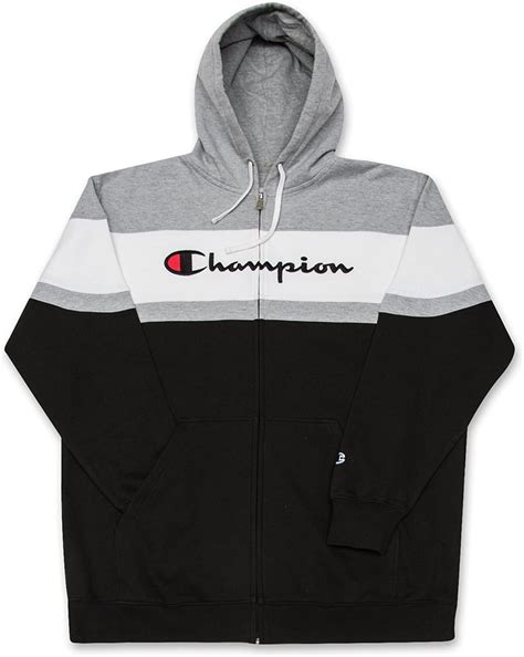 Champion Big and Tall Mens Color Block Full Zip Hoodie With Embroidered ...