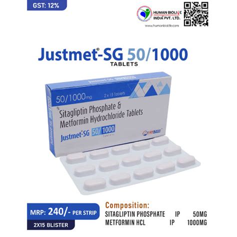 Justmet-SG 50/1000 Tablets Human Biolife India Pvt. Ltd.