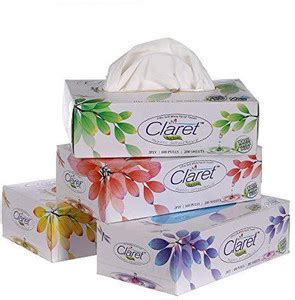 CLARET Ultra Soft White 2 Ply Face Tissue, Facial Tissues, paper napkin ...