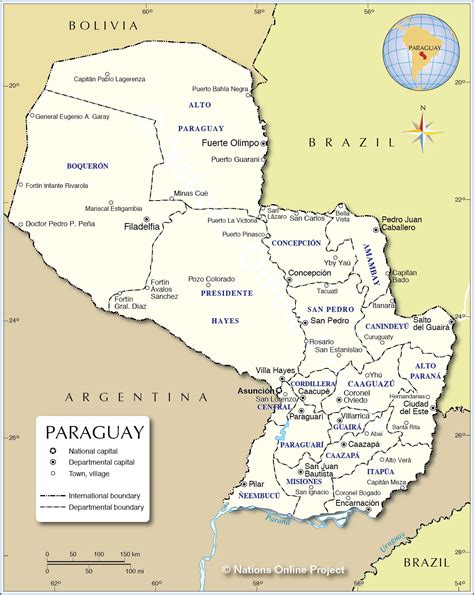Administrative Map of Paraguay - Nations Online Project