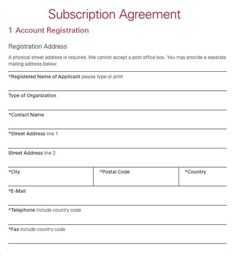 Image result for Subscription Agreement Example Website