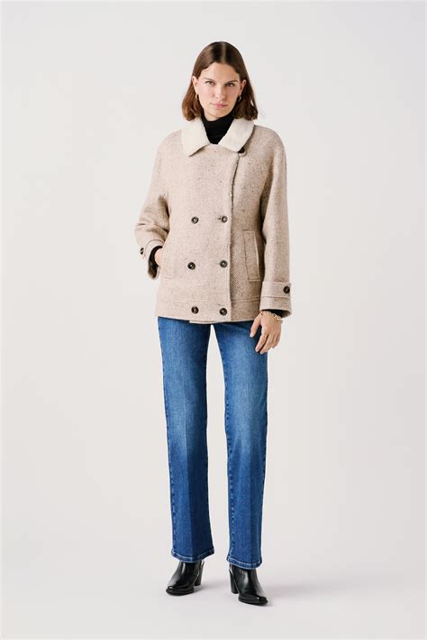 Glen coat beige woman