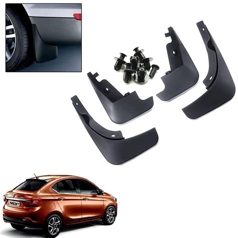 RideoFrenzy Mud Flaps for Tata Tigor, Original OE type, Black Colour ...