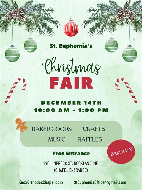 Christmas Fair, 180 Limerock Street (Side Chapel Entrance), Rockland ...