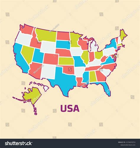 Colorful Map Usa Vector Illustration Stock Vector (Royalty Free ...