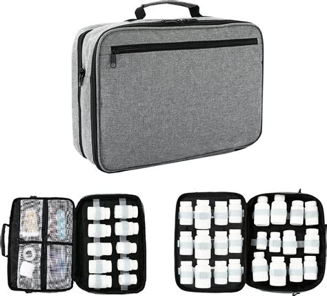 Amazon.com: Travel Medicine Bag, Pill Bottle Organizer Large, 2 Layer ...