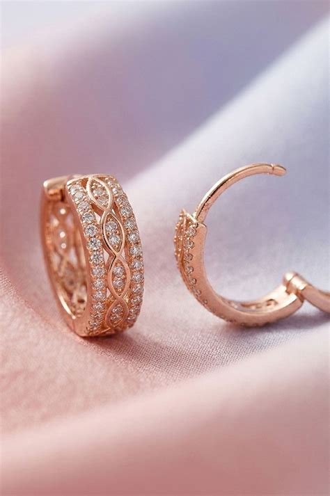 Lumière Rose Gold Plated Sterling Silver Hoop Earrings | 925 Silver ...