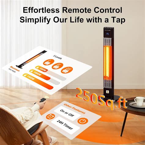 Mountman 1500W Outdoor Heater,Patio Heater with Remote, 3 India | Ubuy