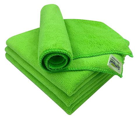 SOFTSPUN Microfiber Cleaning Cloths, 4pcs 40x40cms 340GSM Green! Highly ...