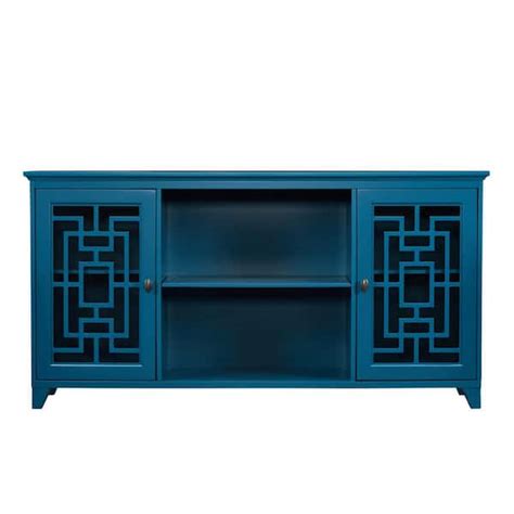 Zeus & Ruta Blue Buffet Table Cabinet with Storage Sideboard India | Ubuy