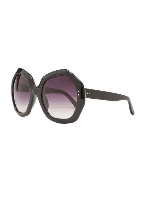 Linda Farrow Octagon Sunglasses in Black | FWRD