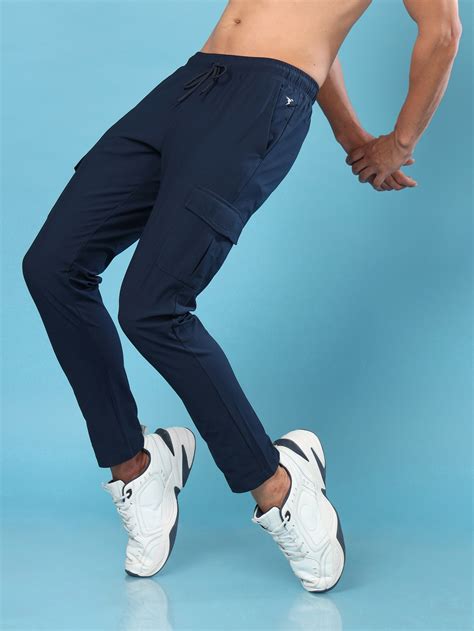 Men Solid Relax Fit Cargo Trackpants with DURACOOL+