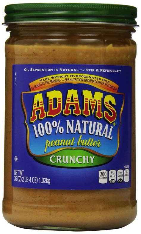 Adams Peanut Butter Logo ADAMS PEANUT BUTTER 100 NATURAL CREAMY US