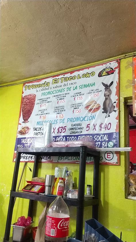 Carta del restaurante Taquería "El taco loko", Cuernavaca