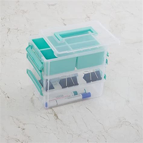 Home Centre Regan Mallory 3 Tier Handy Stackable Latch Box White ...