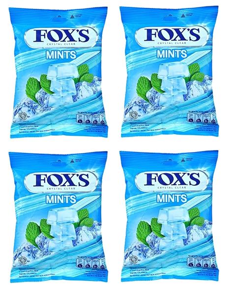 Fox's Crystal Clear Mints Candy Pouch, (90g x 4 Packs) : Amazon.in ...